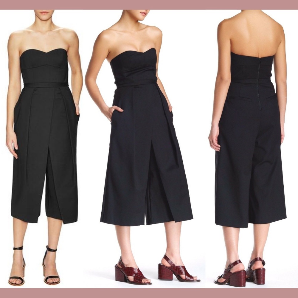 NEW $695 Tibi‎ [SZ 0 ] Sweetheart Agathe Corset Jumpsuit in Black #M398